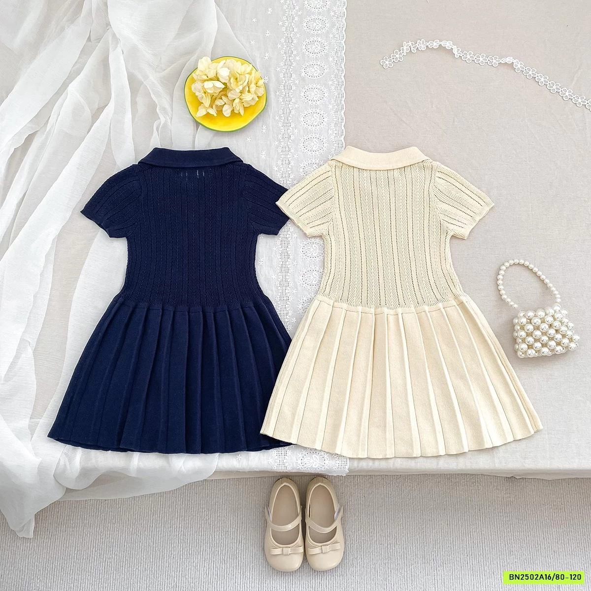 ĐẦM LEN DỆT CỔ POLO