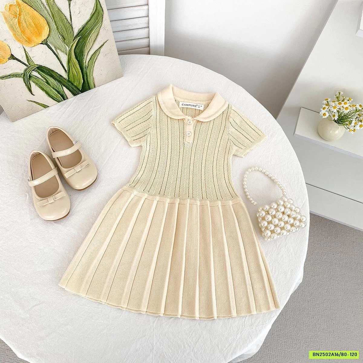 ĐẦM LEN DỆT CỔ POLO