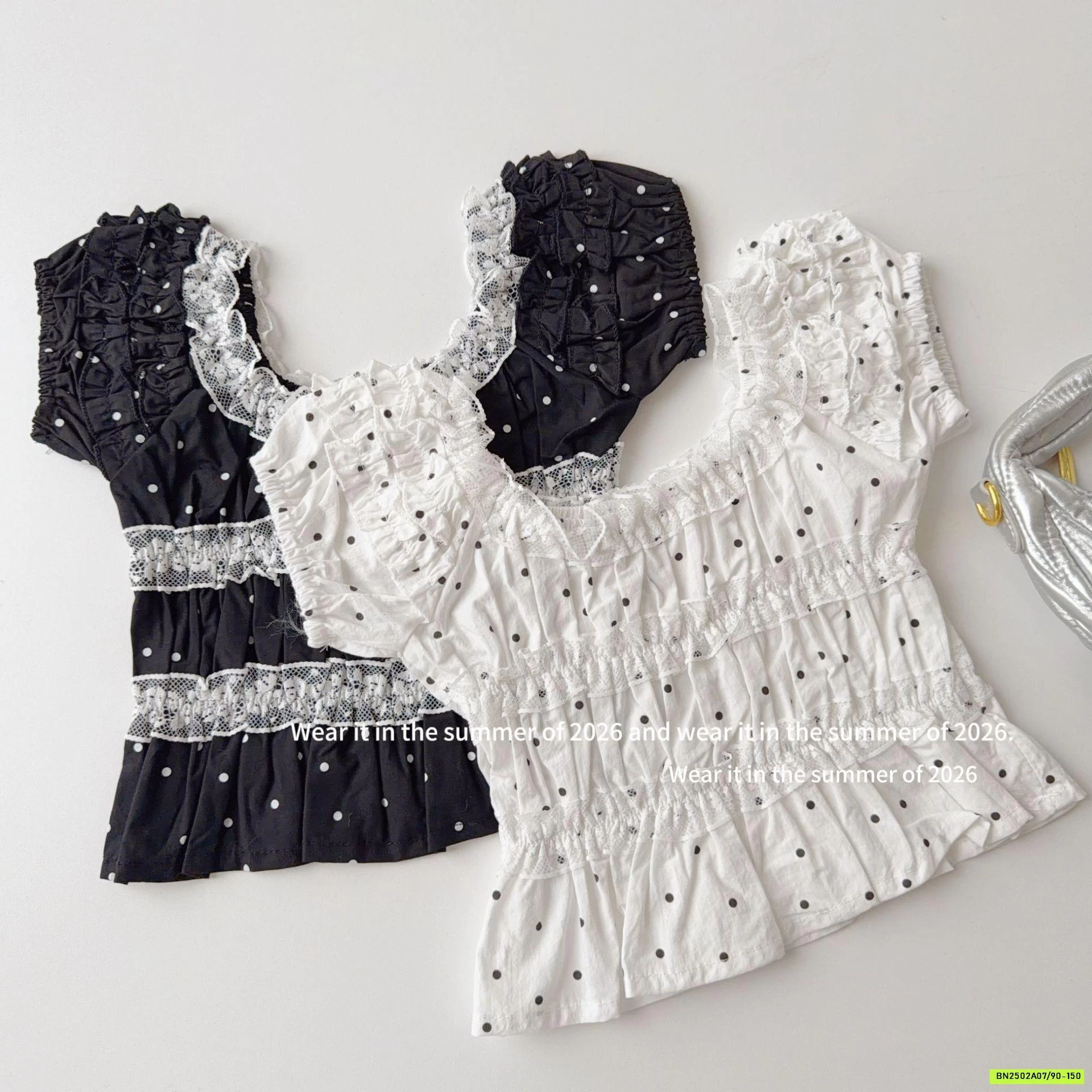 SƠ MI CHẤM BI VIỀN BÈO T&Q KIDS