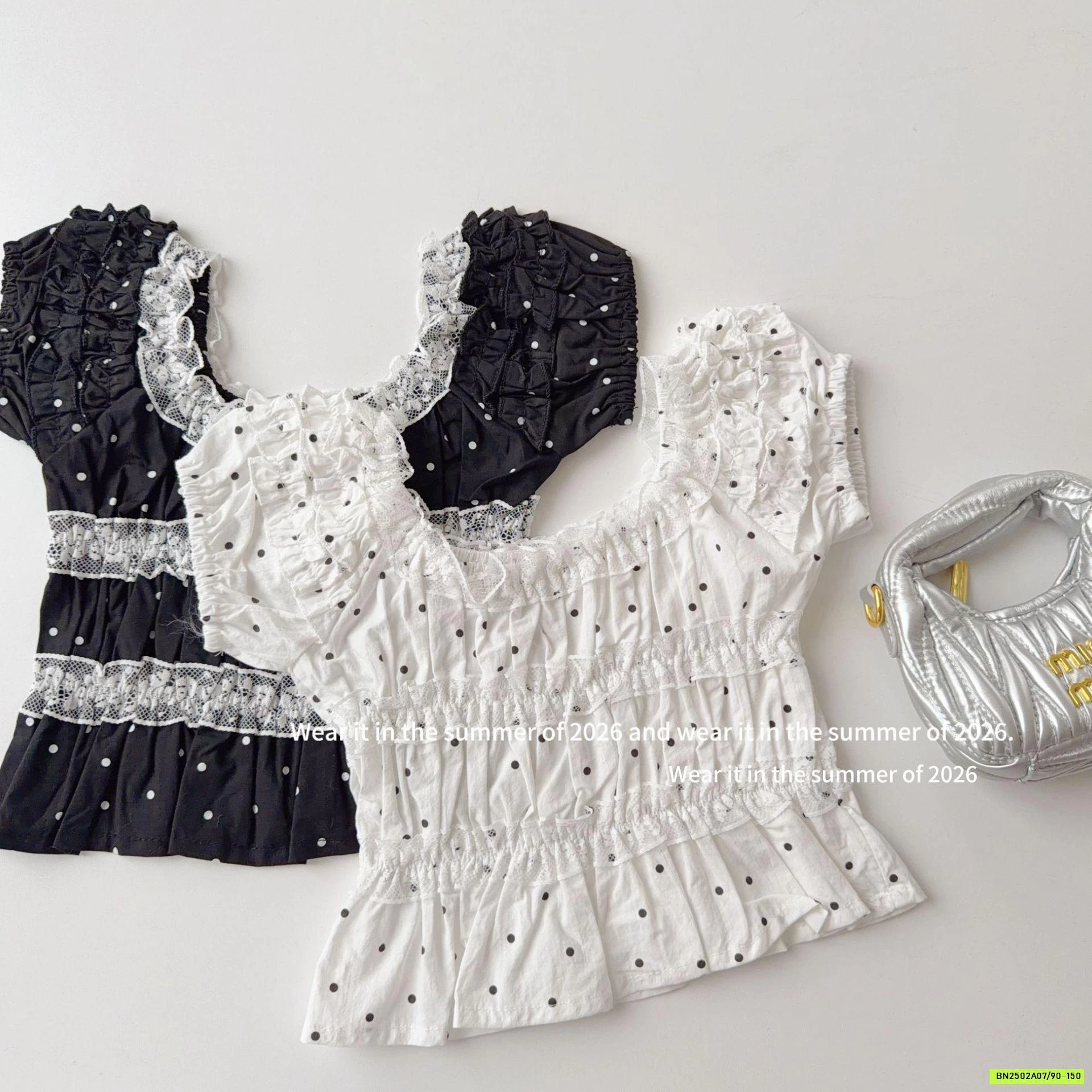 SƠ MI CHẤM BI VIỀN BÈO T&Q KIDS