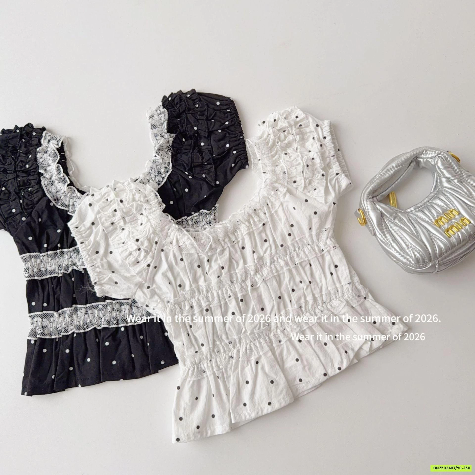 SƠ MI CHẤM BI VIỀN BÈO T&Q KIDS