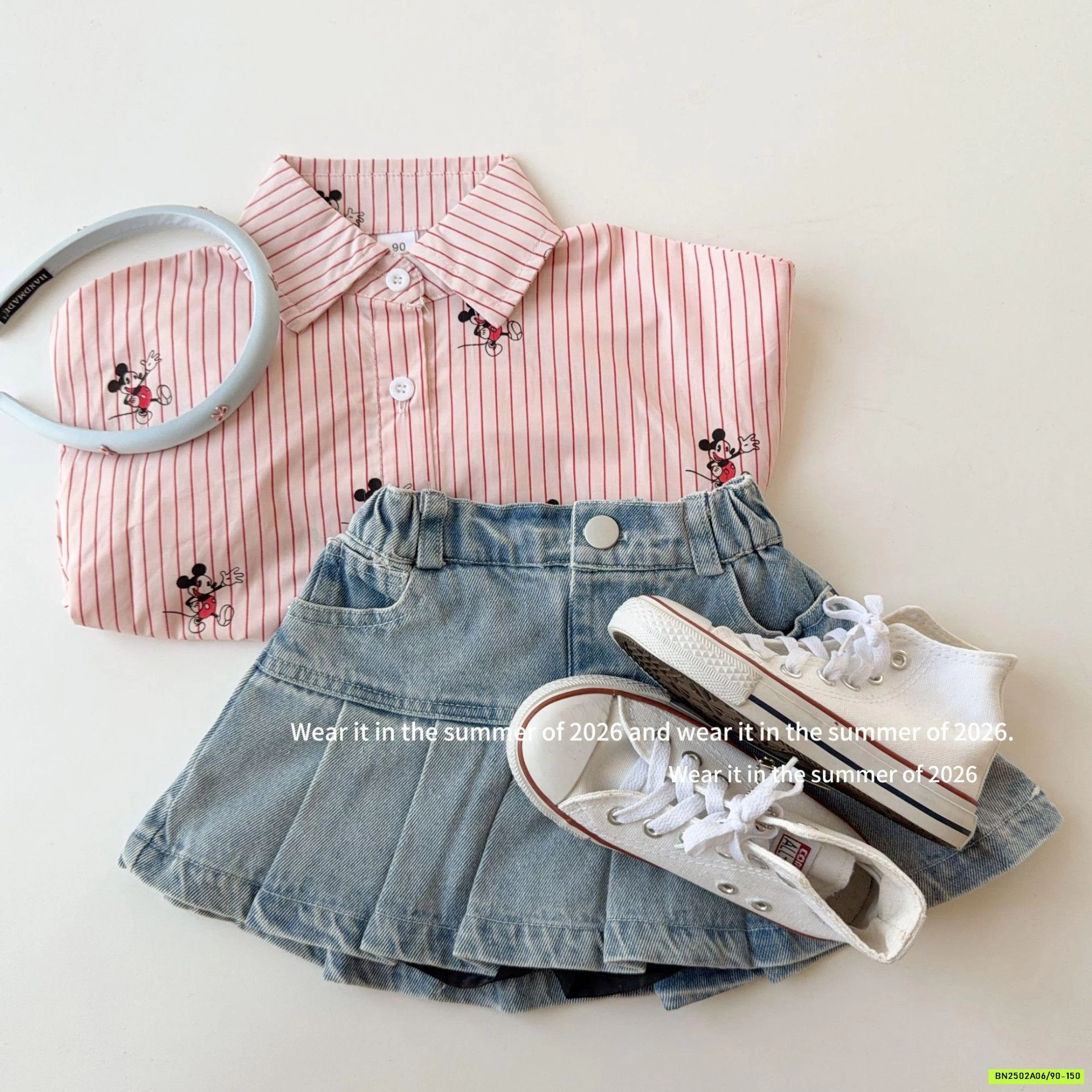 CHÂN VÁY JEANS XẾP LY T&Q KIDS