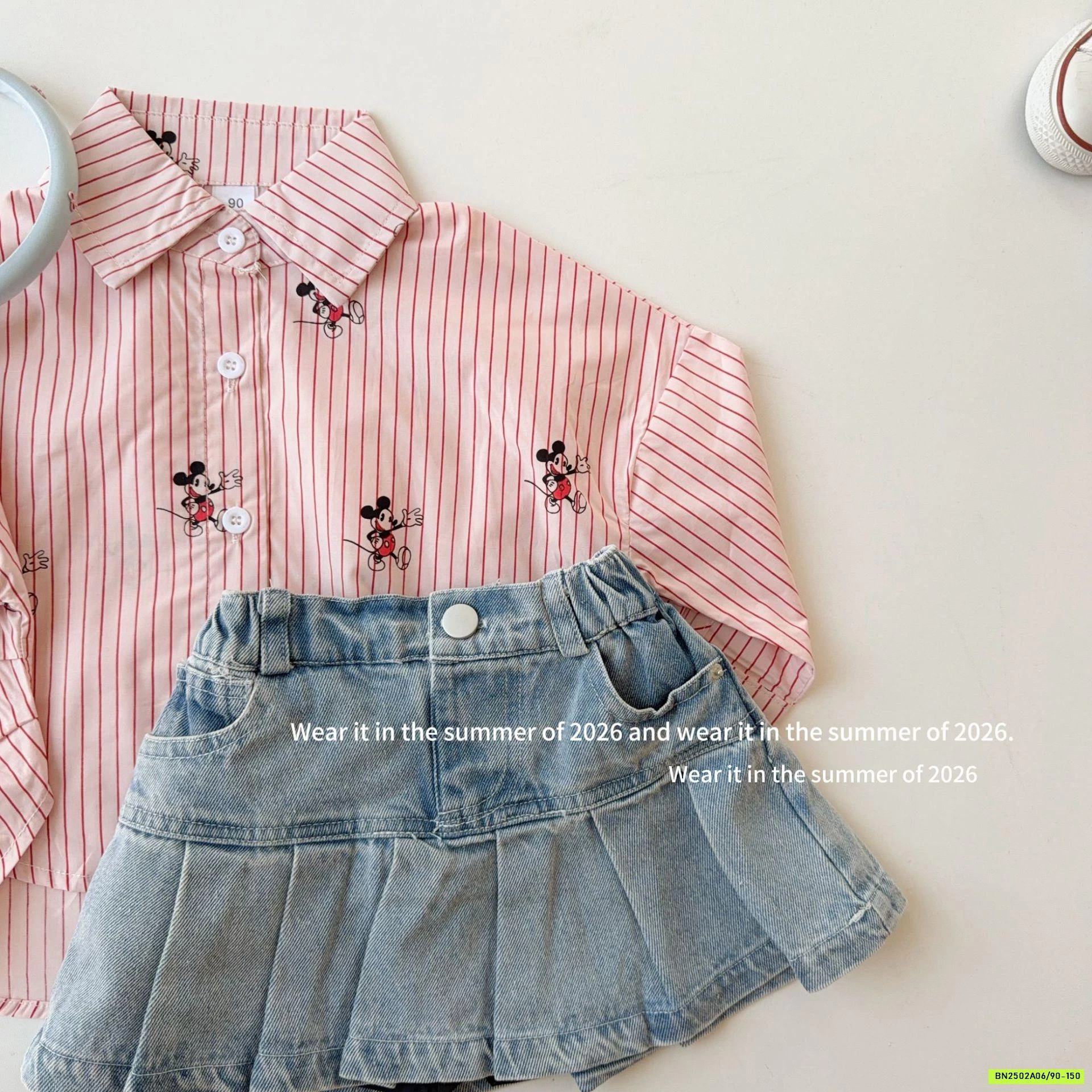 CHÂN VÁY JEANS XẾP LY T&Q KIDS