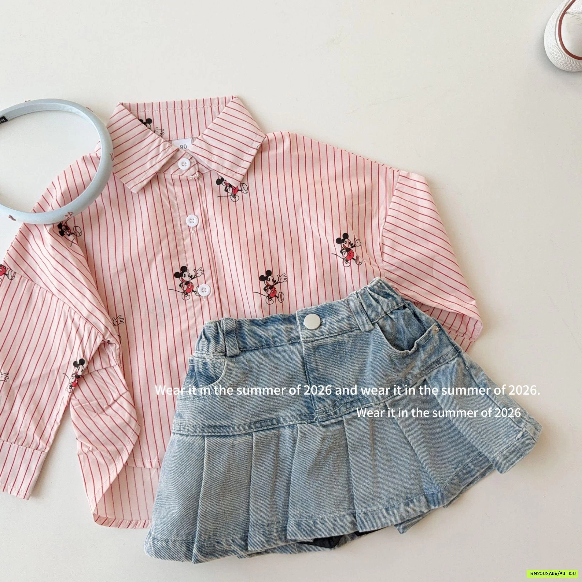 CHÂN VÁY JEANS XẾP LY T&Q KIDS