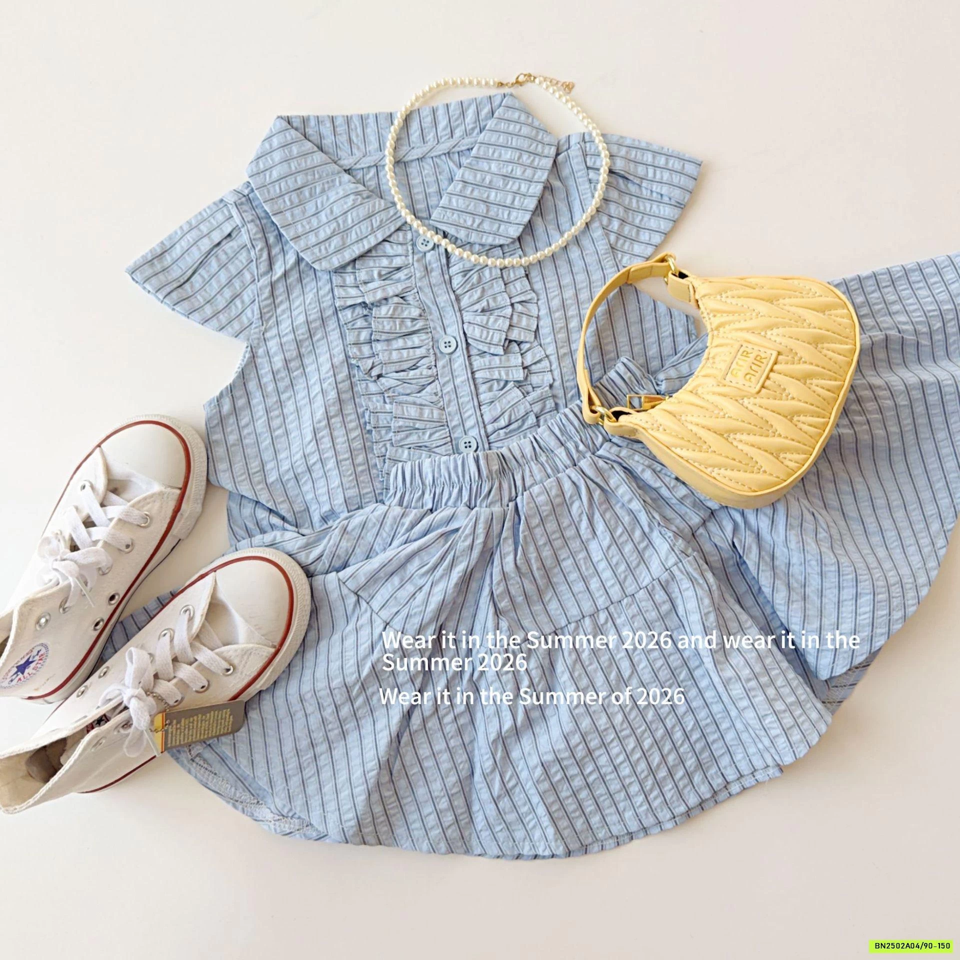 SÉT VÁY SƠ MI XANH T&Q KIDS