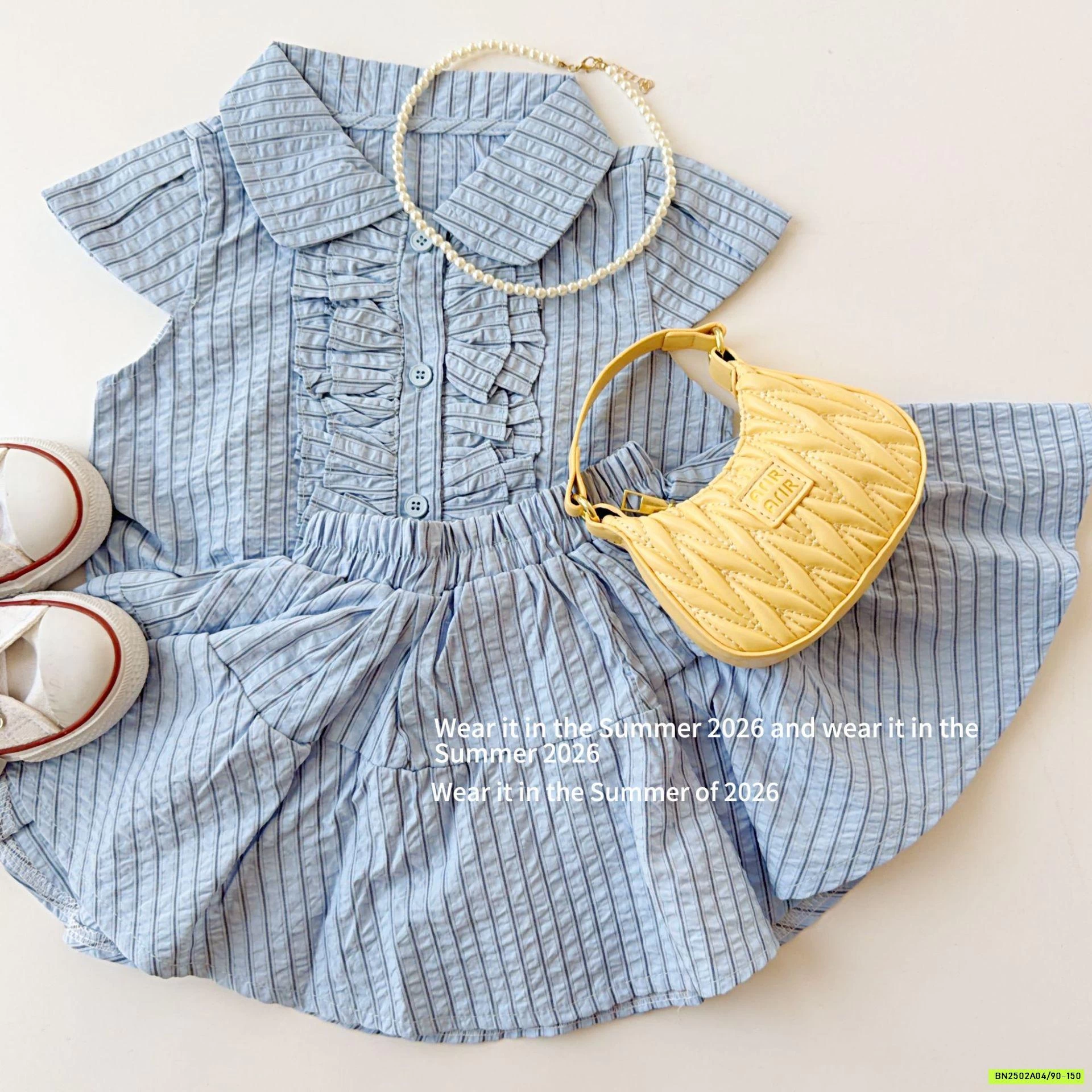 SÉT VÁY SƠ MI XANH T&Q KIDS