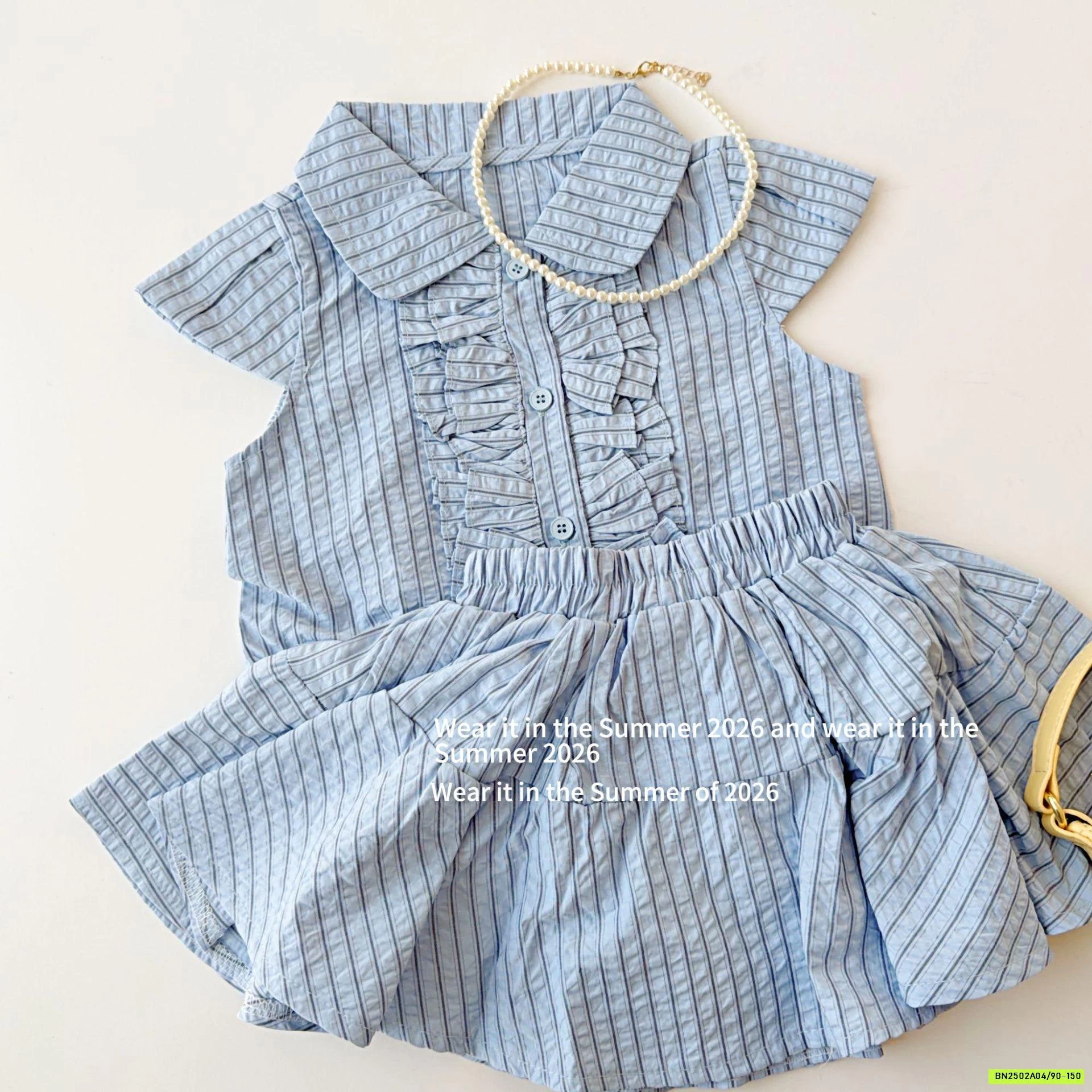 SÉT VÁY SƠ MI XANH T&Q KIDS