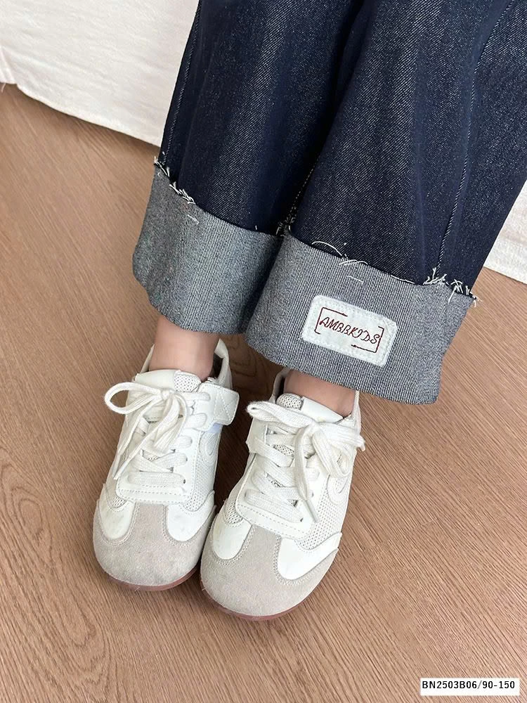 QUẦN JEAN XANH ĐẬM GẤP GẤ AMBB 25A008