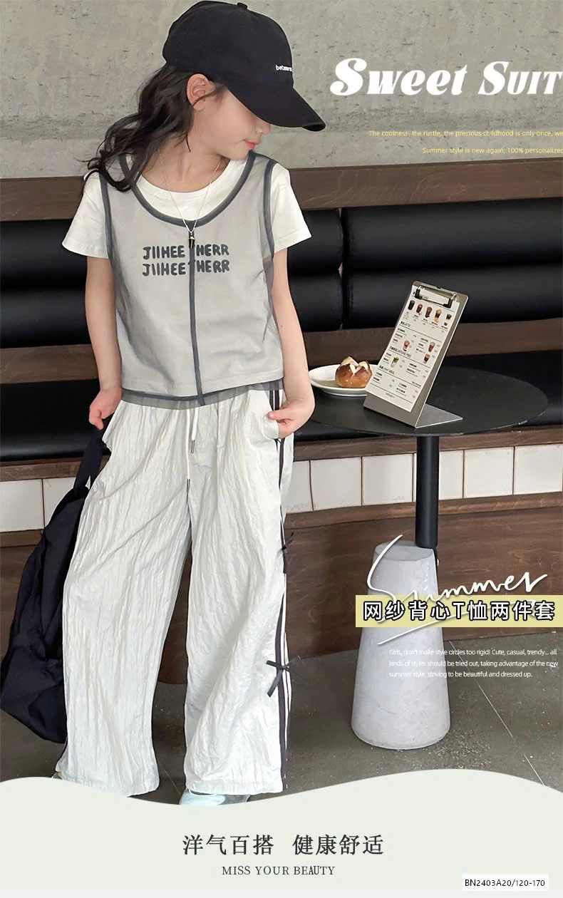 ÁO LƯỚI MIX QUẦN SUÔNG NƠ SZ ĐẠI