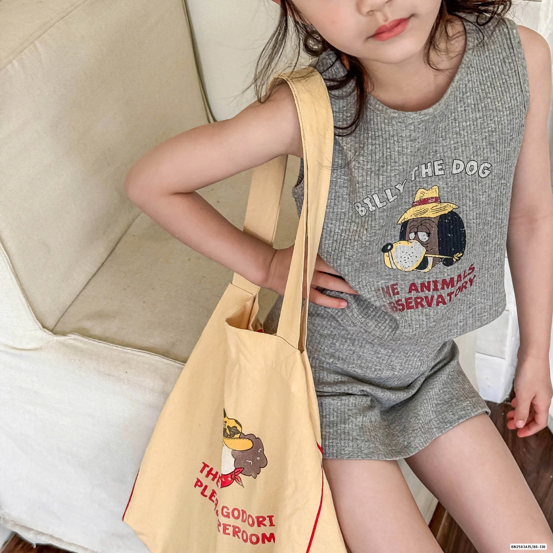 SÉT QUẦN VÁY 2 CHI TIẾT IN CÚN ADBABY