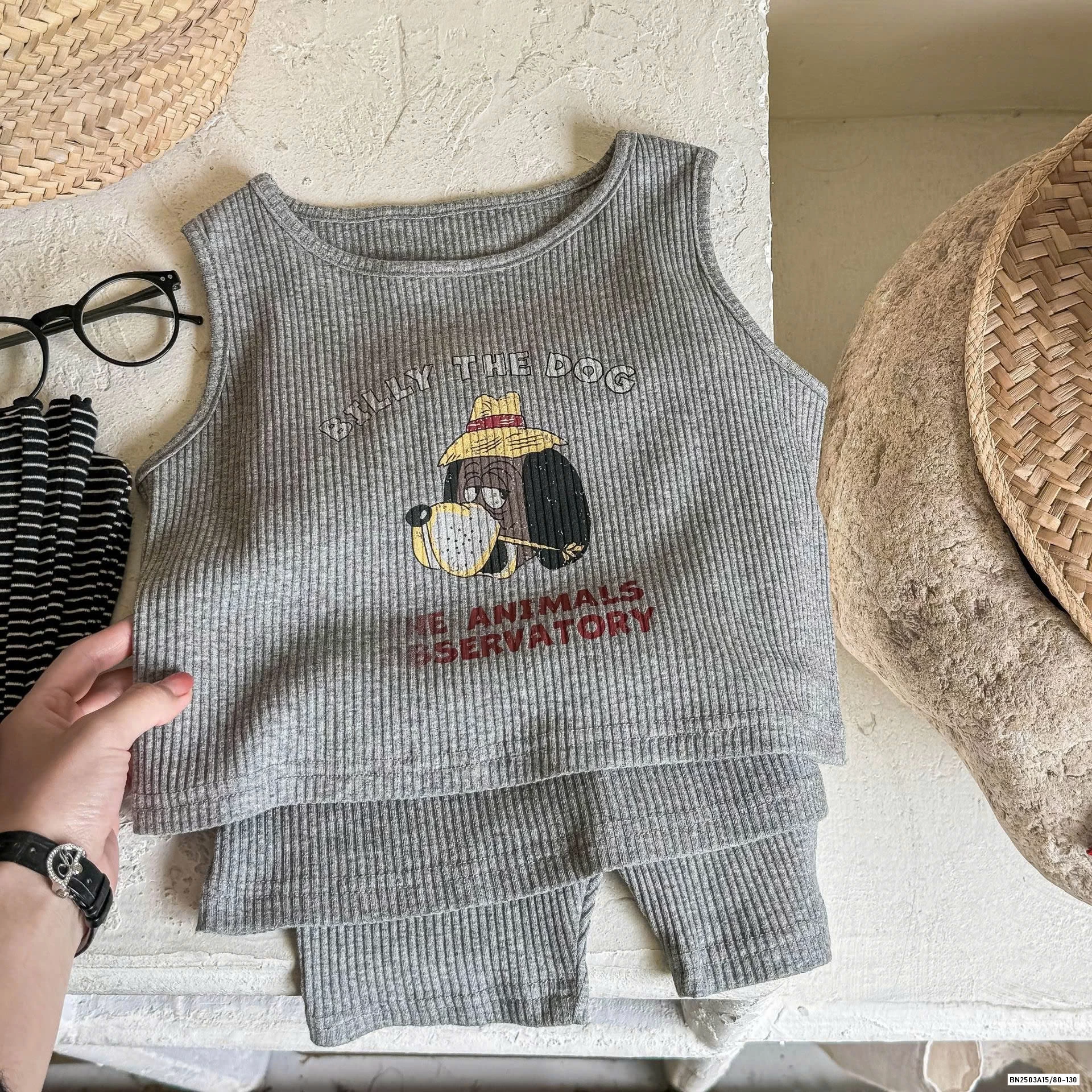 SÉT QUẦN VÁY 2 CHI TIẾT IN CÚN ADBABY