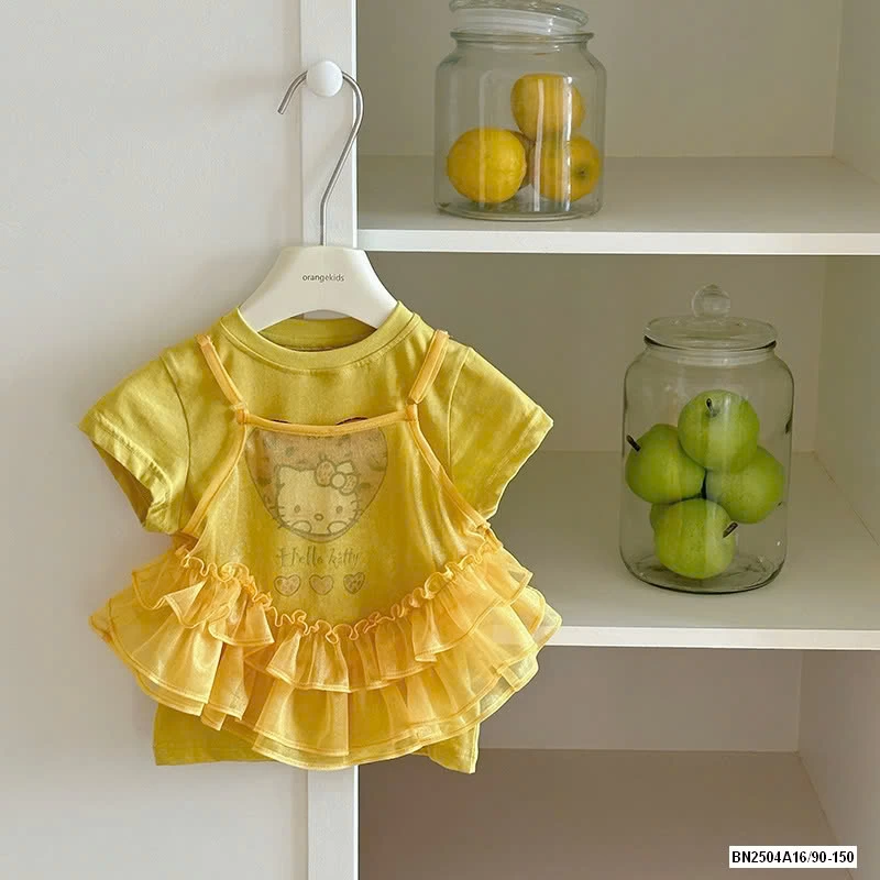 ÁO KITTY GIẢ 2 LỚP PHỐI VOAN