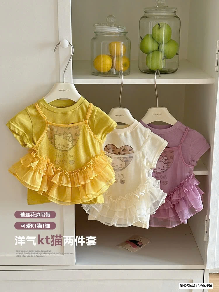 ÁO KITTY GIẢ 2 LỚP PHỐI VOAN