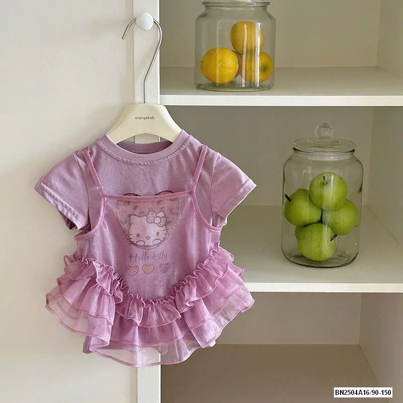 ÁO KITTY GIẢ 2 LỚP PHỐI VOAN