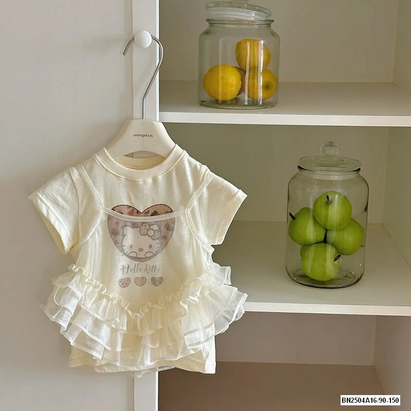 ÁO KITTY GIẢ 2 LỚP PHỐI VOAN