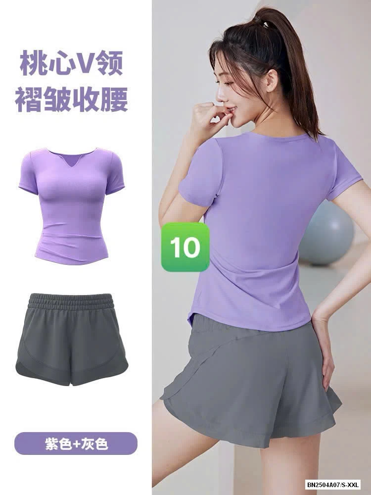 SÉT TẬP NGẮN TAY CỔ V