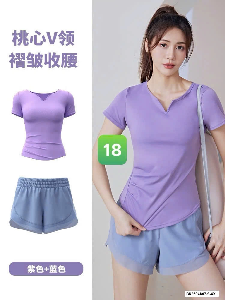 SÉT TẬP NGẮN TAY CỔ V