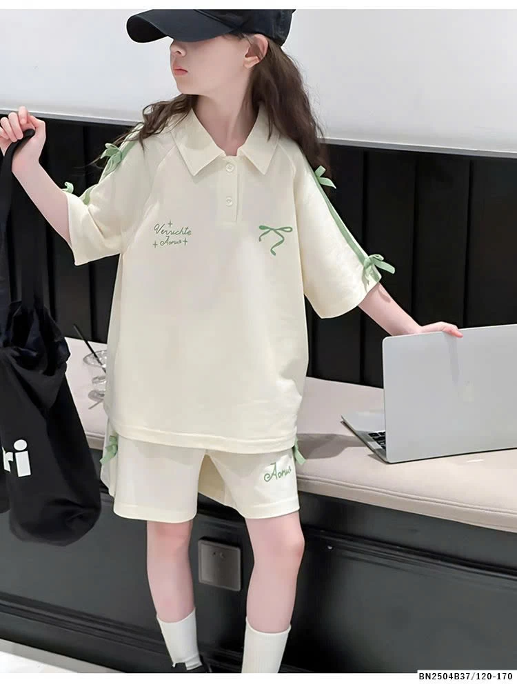 SÉT POLO BÉ GÁI GẮN NƠ