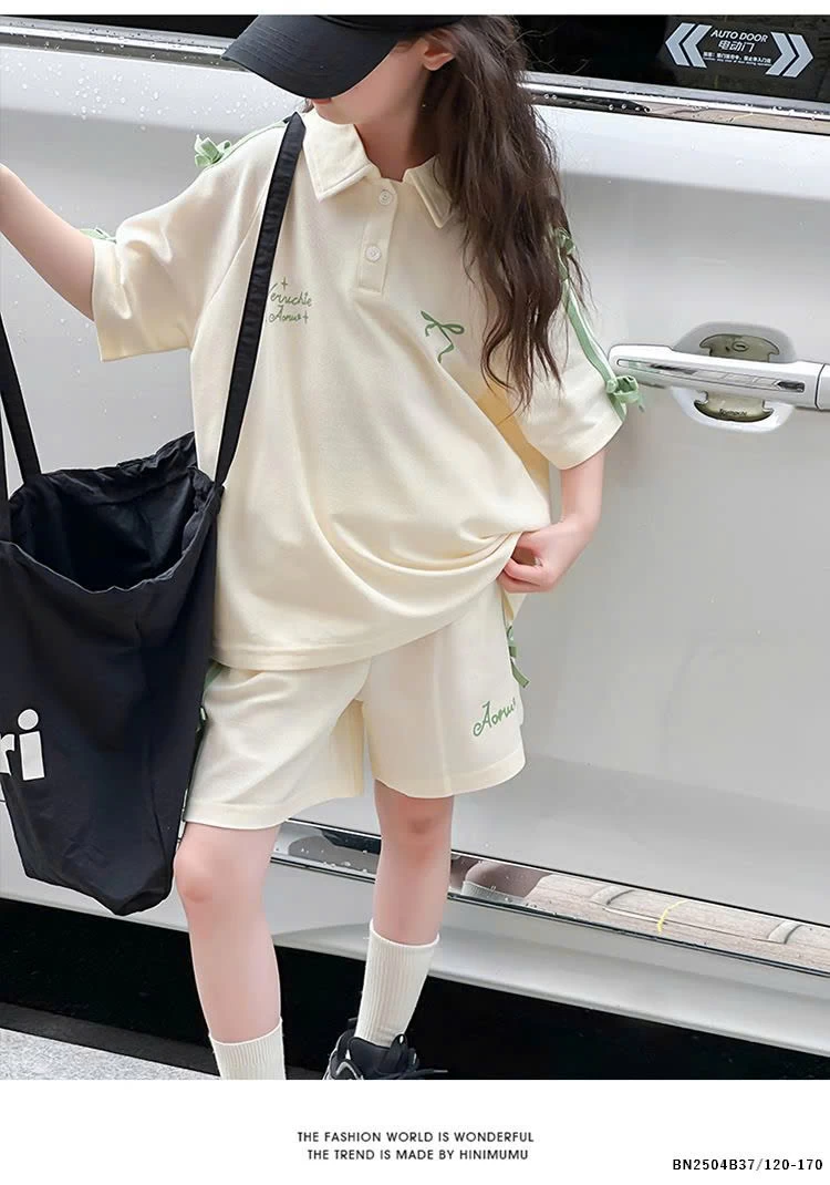 SÉT POLO BÉ GÁI GẮN NƠ