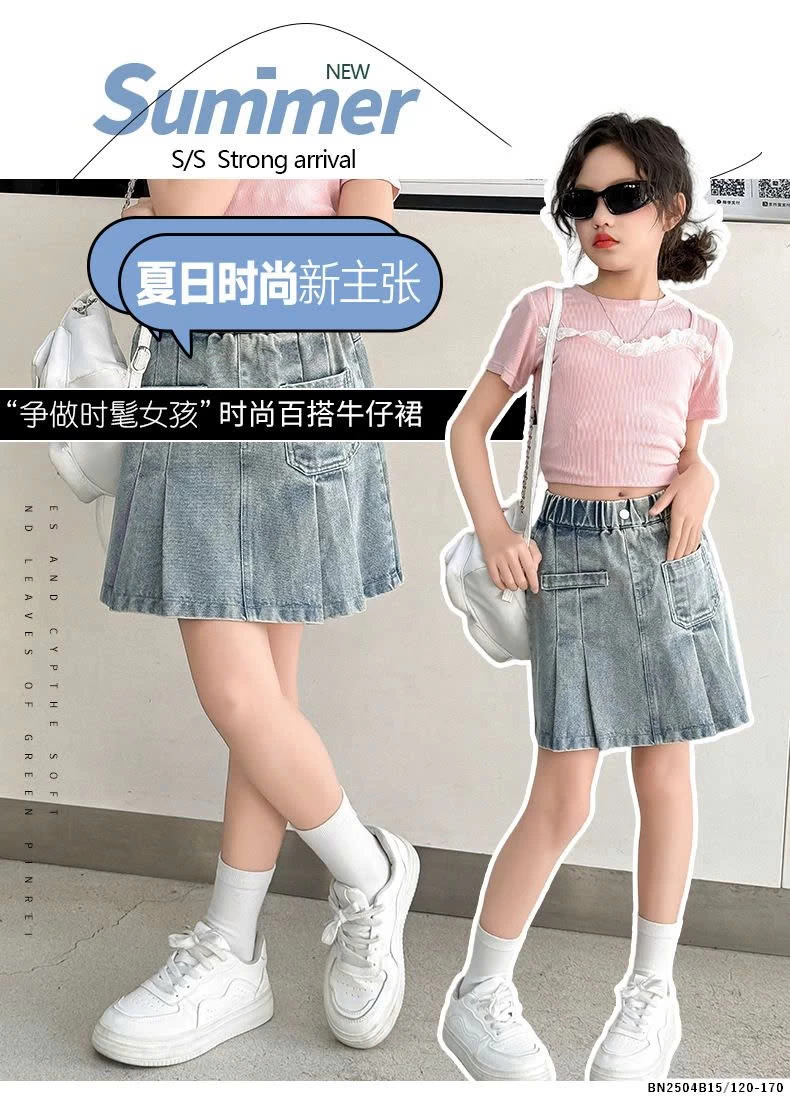 CHÂN VÁY JEAN CHO BÉ GÁI