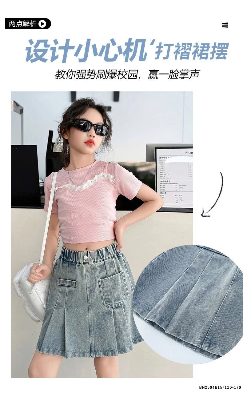 CHÂN VÁY JEAN CHO BÉ GÁI