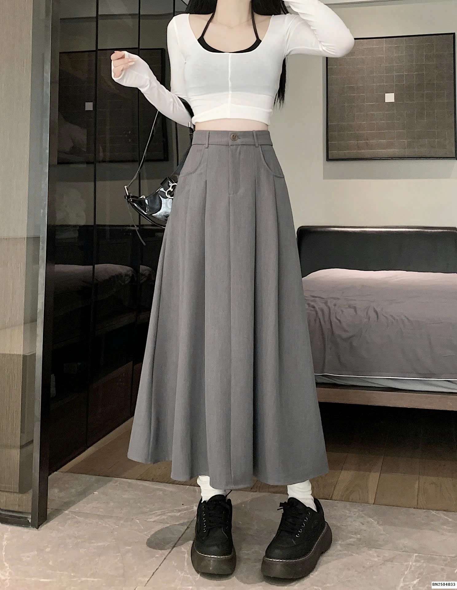 CHÂN VÁY MIDI  CHO NỮ