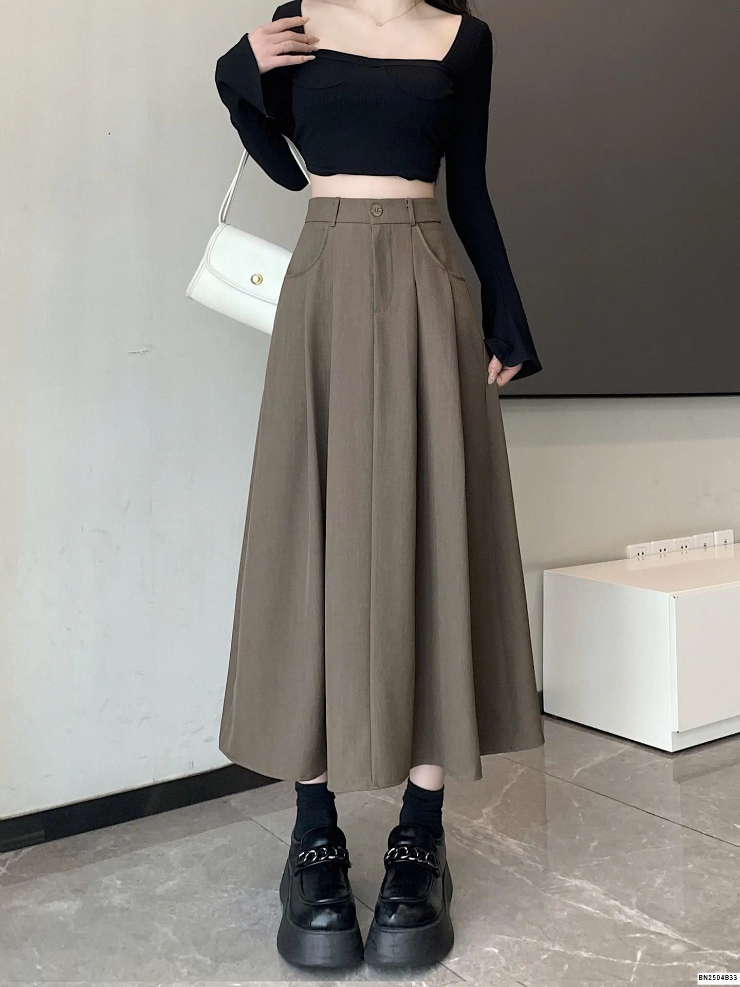 CHÂN VÁY MIDI  CHO NỮ