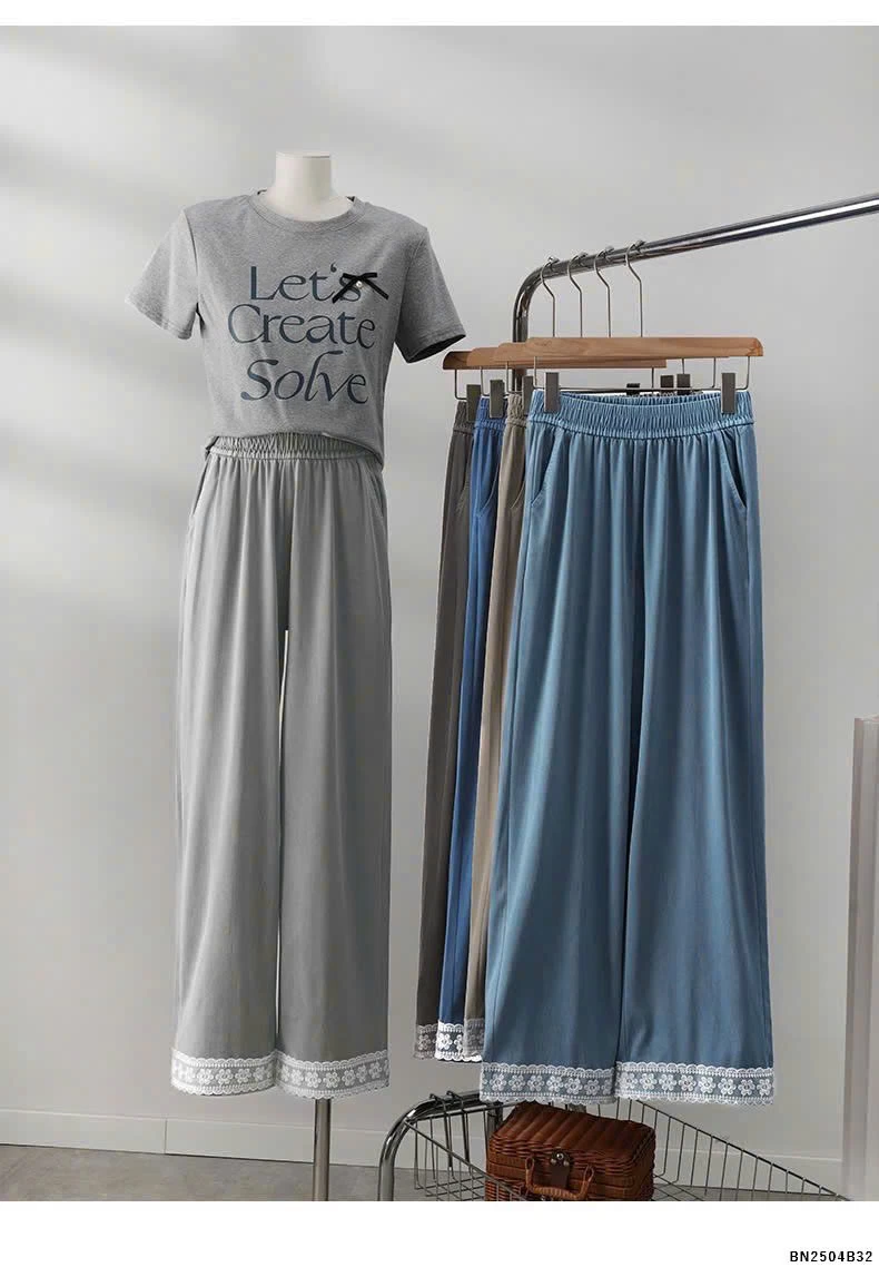 QUẦN ỐNG RỘNG VIỀN REN