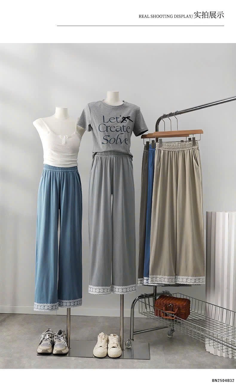 QUẦN ỐNG RỘNG VIỀN REN