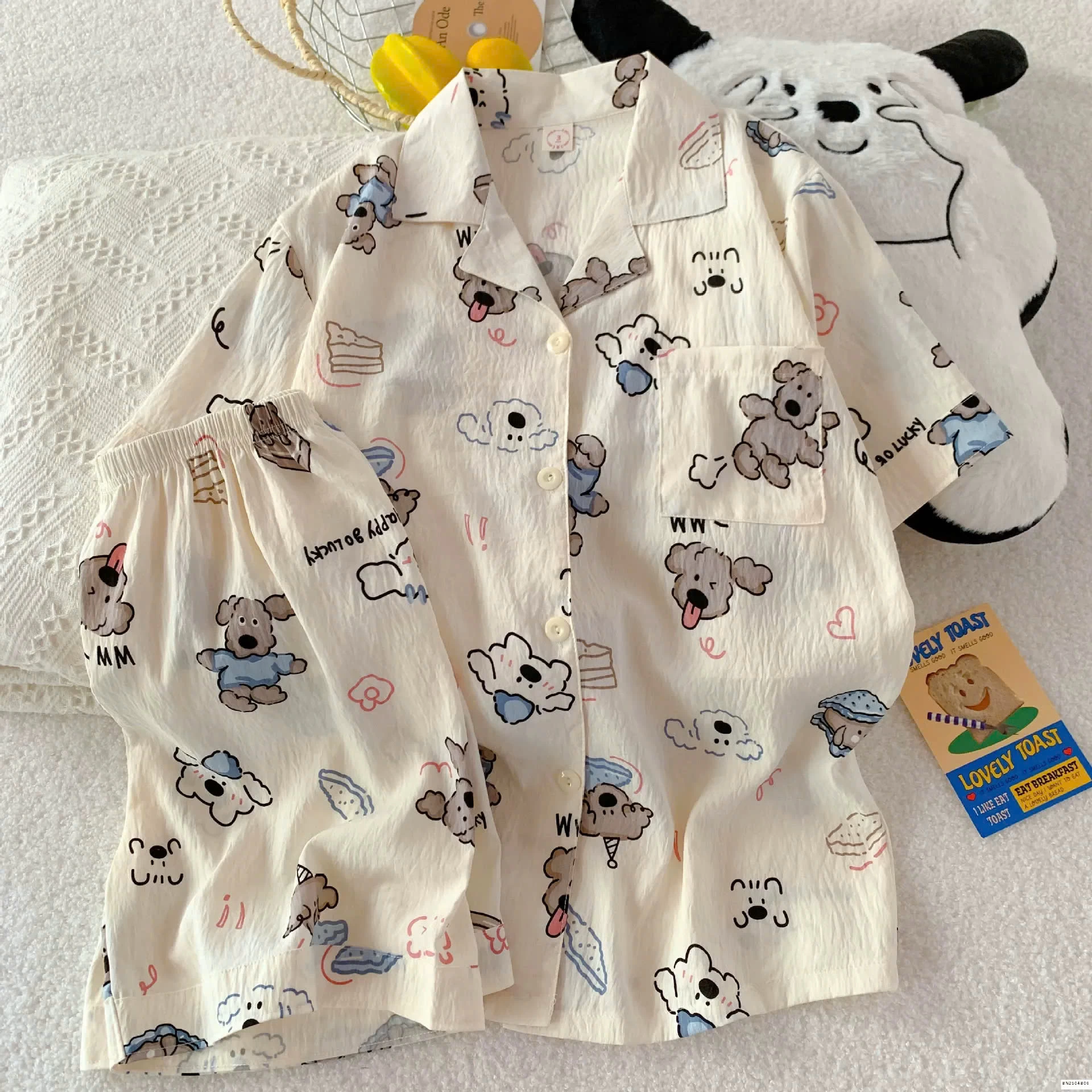 BỘ PIJAMA CỘC VẢI KATE NHĂN NHẸ SIÊU MÊ