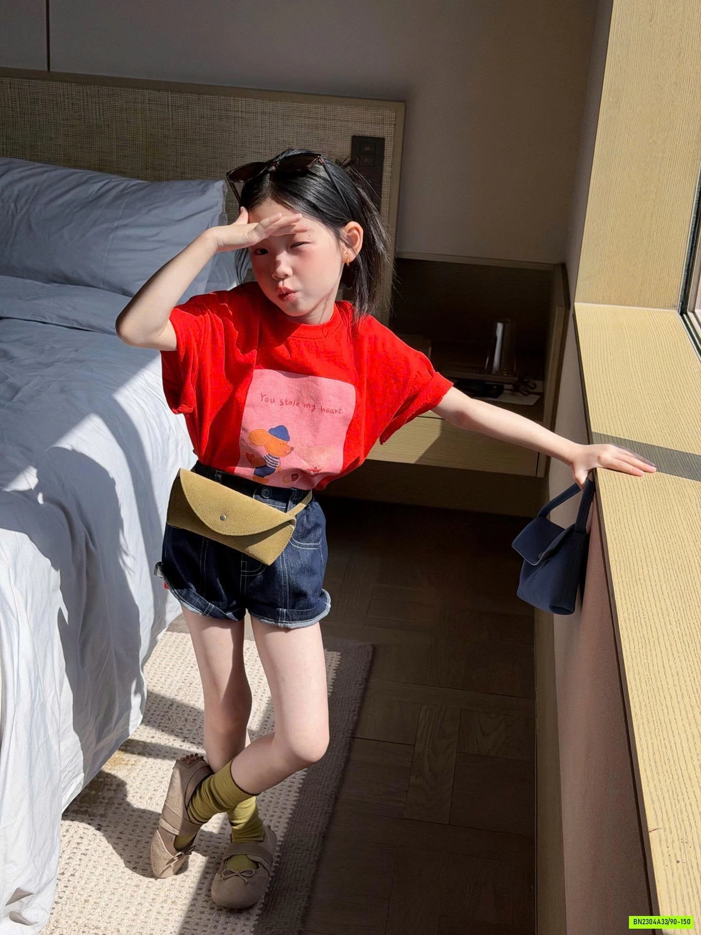 SÉT ÁO ĐỎ MIX SHORT DENIM