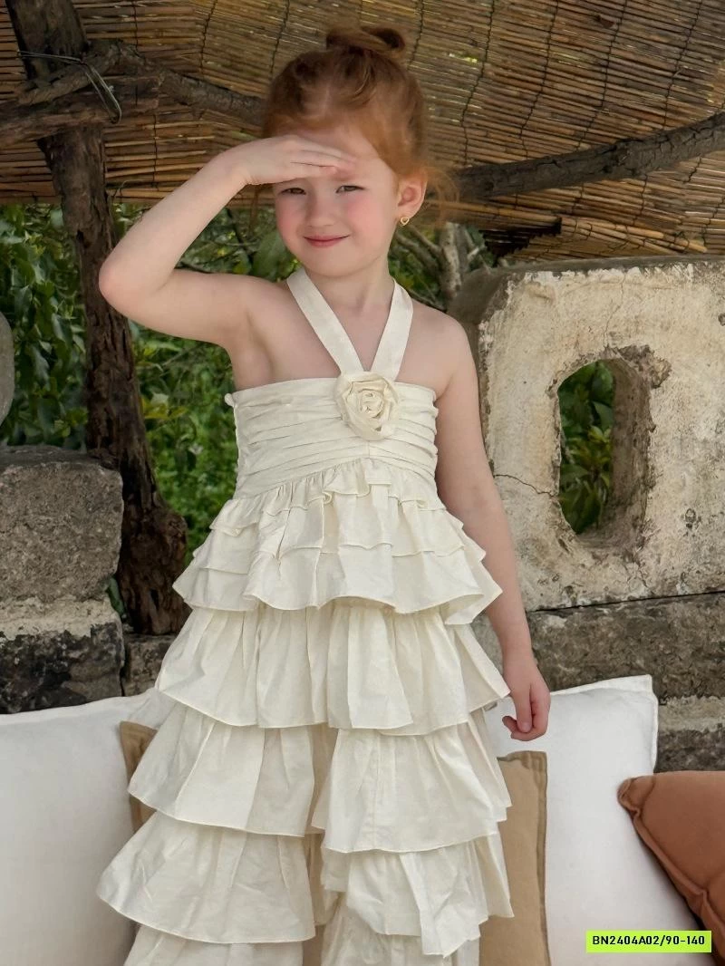 ĐẦM CÔNG CHÚA TRẮNG CỔ YẾM XẾP TẦNG