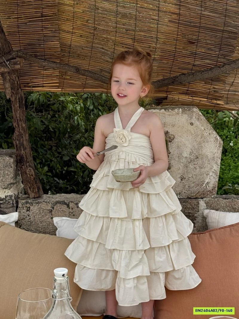 ĐẦM CÔNG CHÚA TRẮNG CỔ YẾM XẾP TẦNG