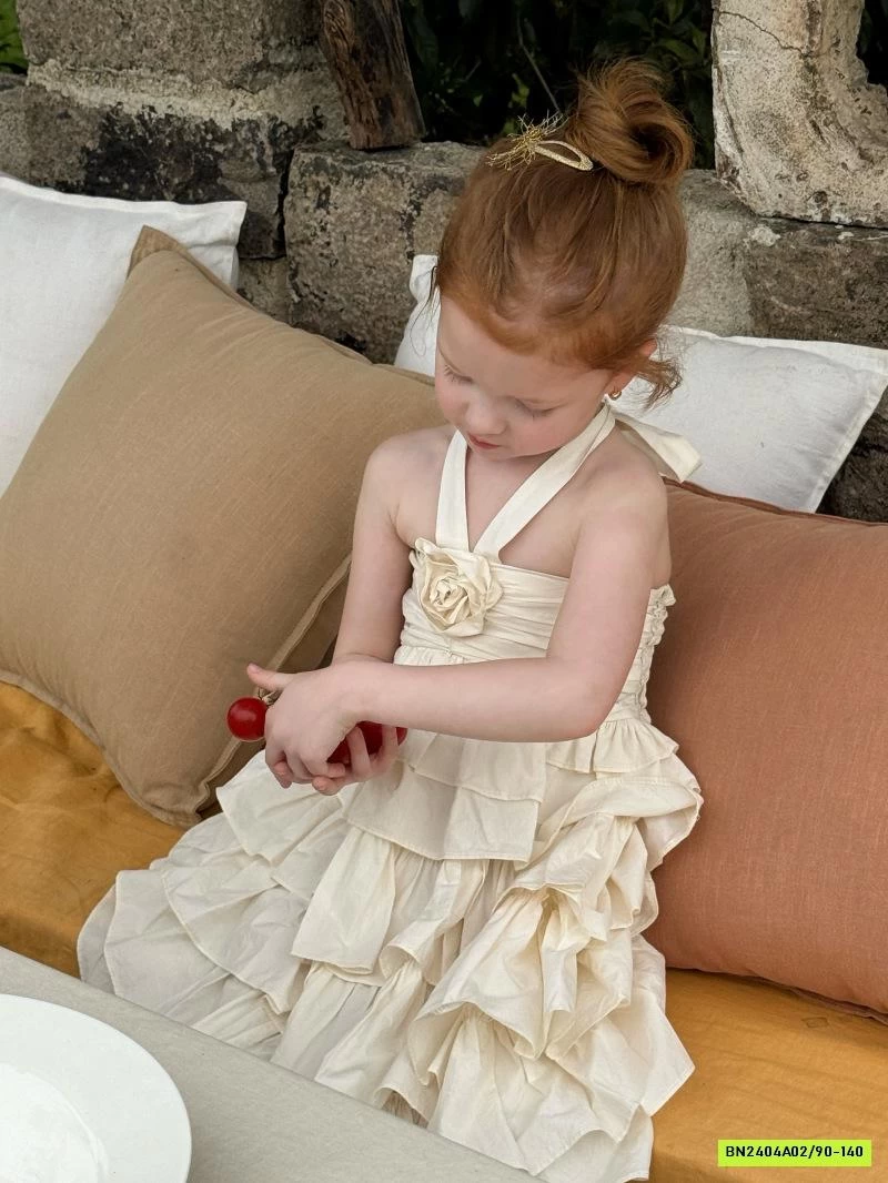 ĐẦM CÔNG CHÚA TRẮNG CỔ YẾM XẾP TẦNG