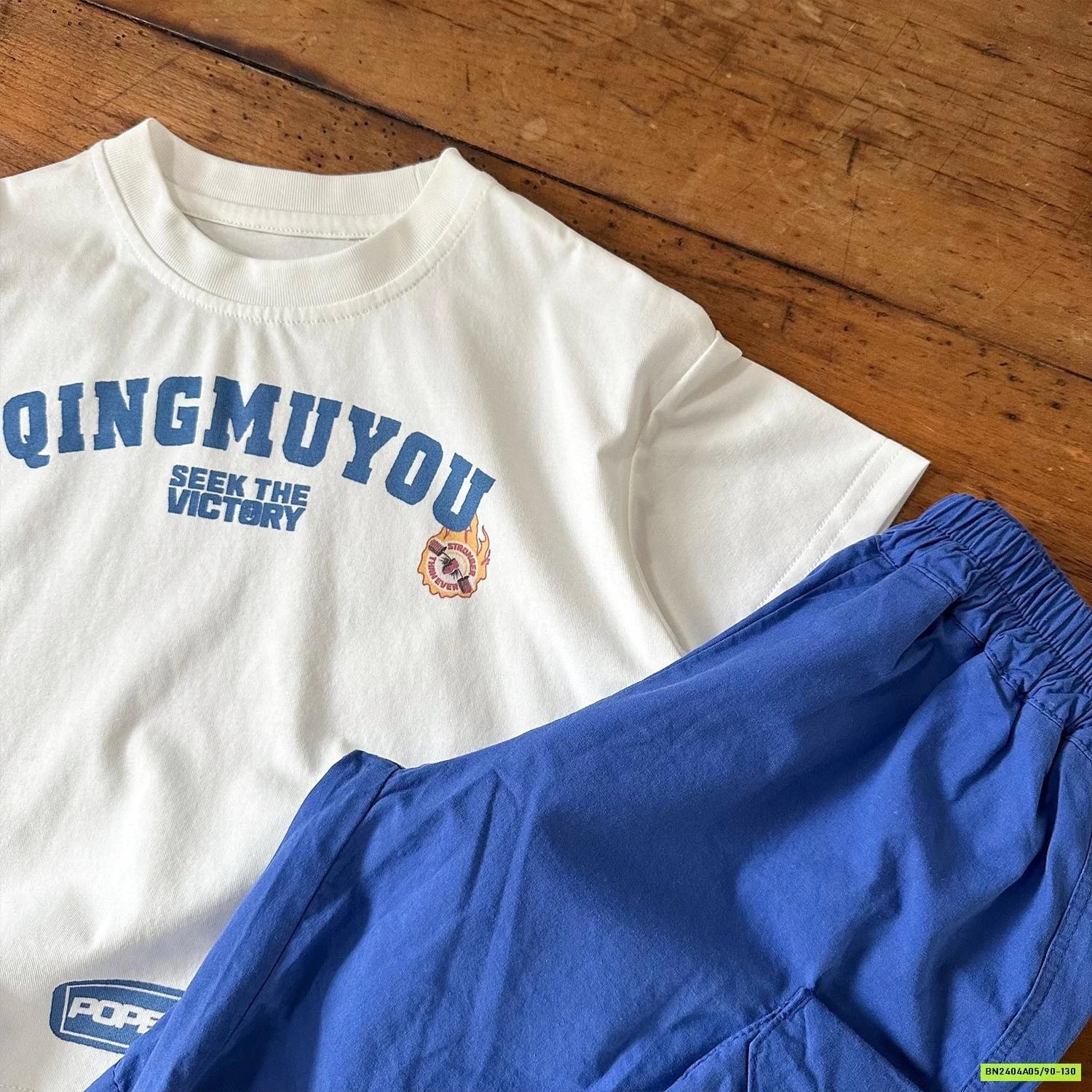 ÁO THUN MIX SHORT XANH COBAN