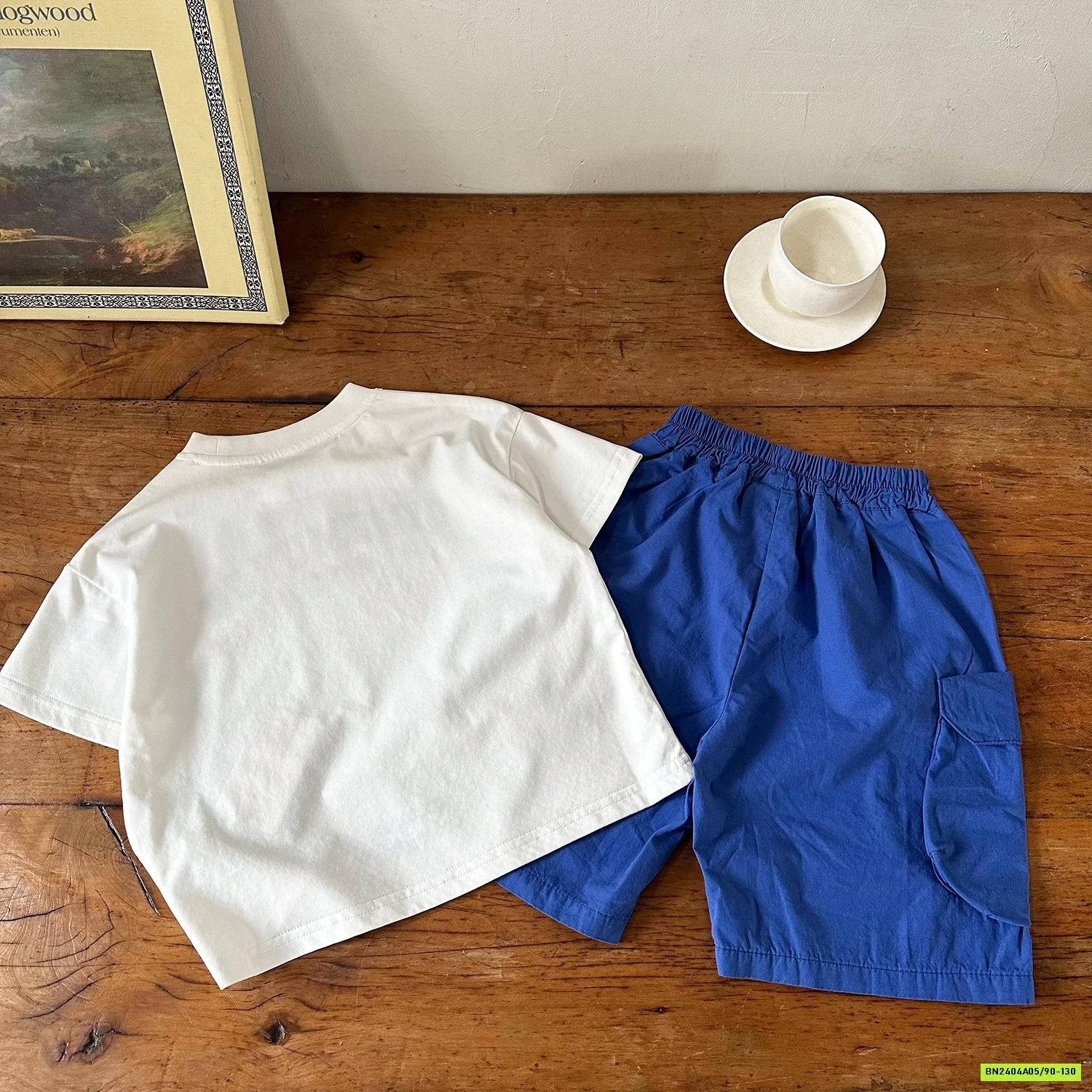 ÁO THUN MIX SHORT XANH COBAN