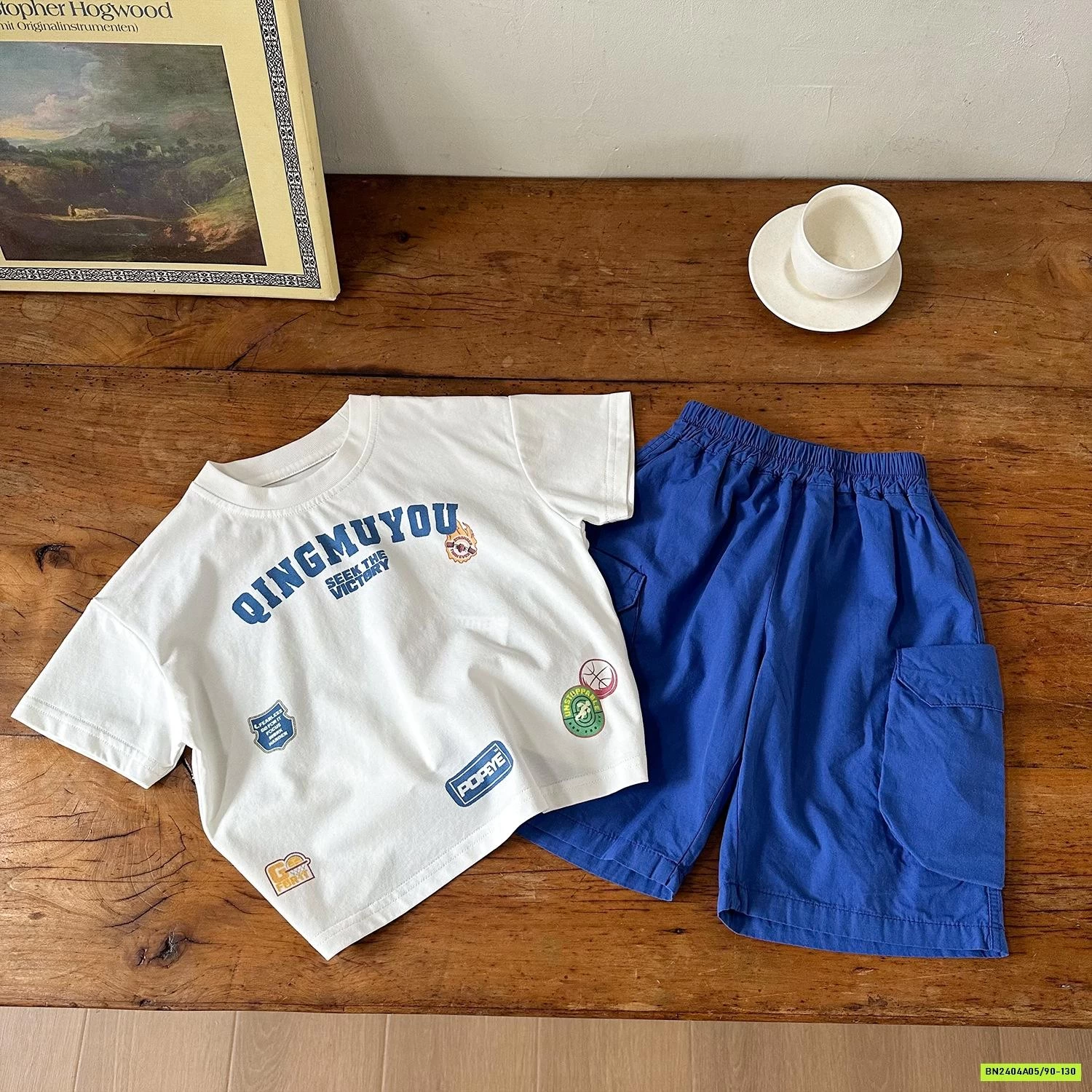 ÁO THUN MIX SHORT XANH COBAN