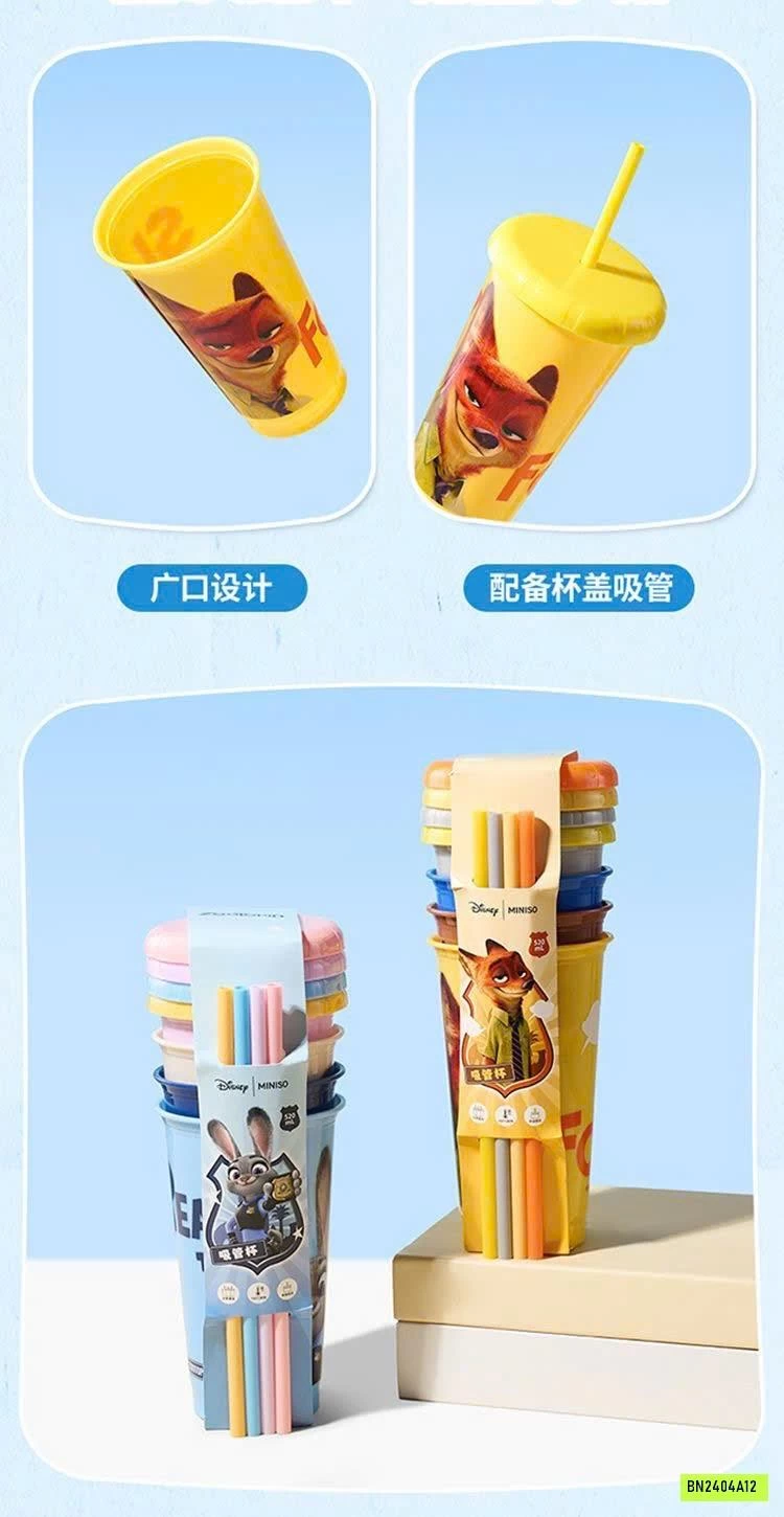 BỘ 4 CỐC NHỰA CÓ ỐNG HÚT DISNEY ZOOTOPIA