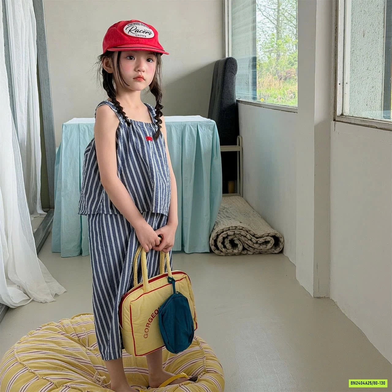 SÉT 2 DÂY SỌC QUẦN ỐNG RỘNG ADBABY