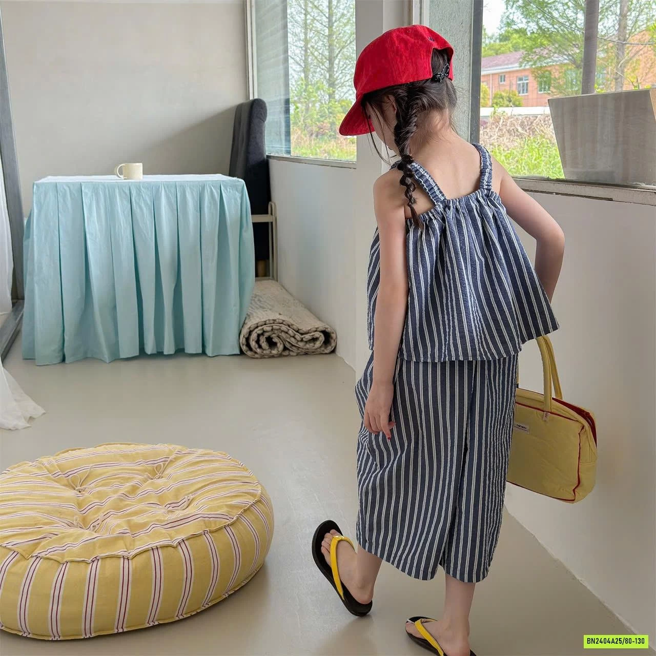 SÉT 2 DÂY SỌC QUẦN ỐNG RỘNG ADBABY