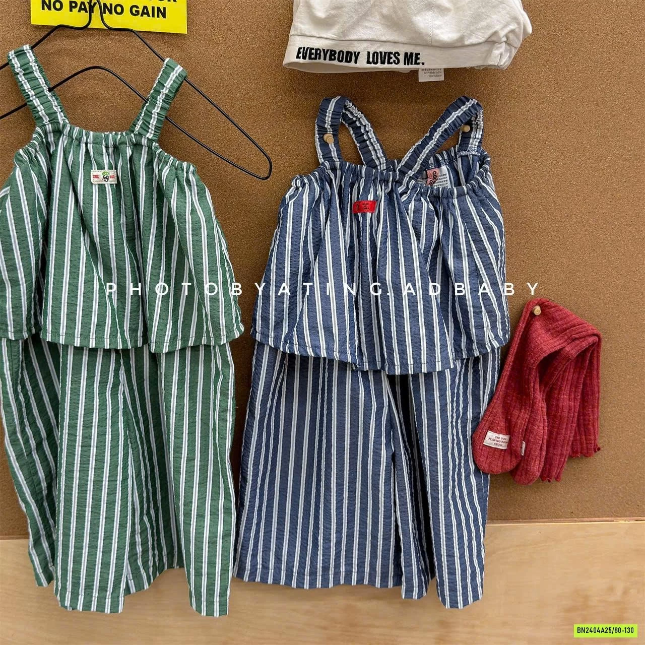 SÉT 2 DÂY SỌC QUẦN ỐNG RỘNG ADBABY