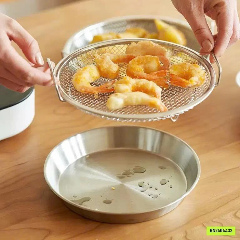 KHAY INOX KÈM VỈ LƯỚI SIZE 24CM