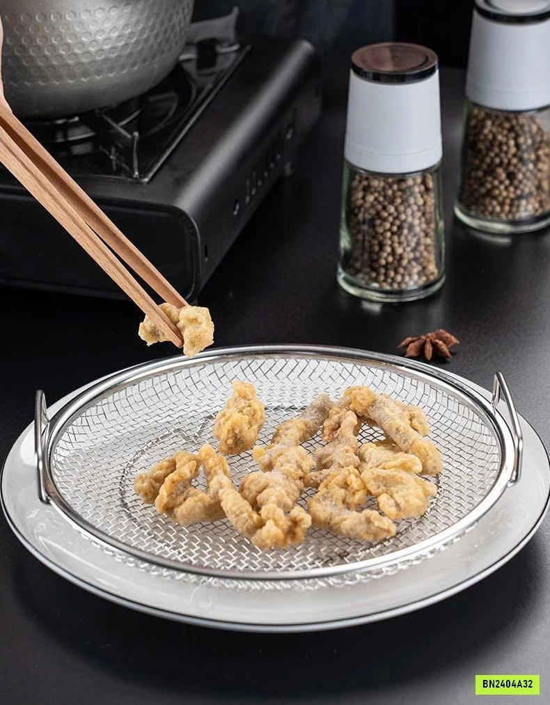 KHAY INOX KÈM VỈ LƯỚI SIZE 24CM