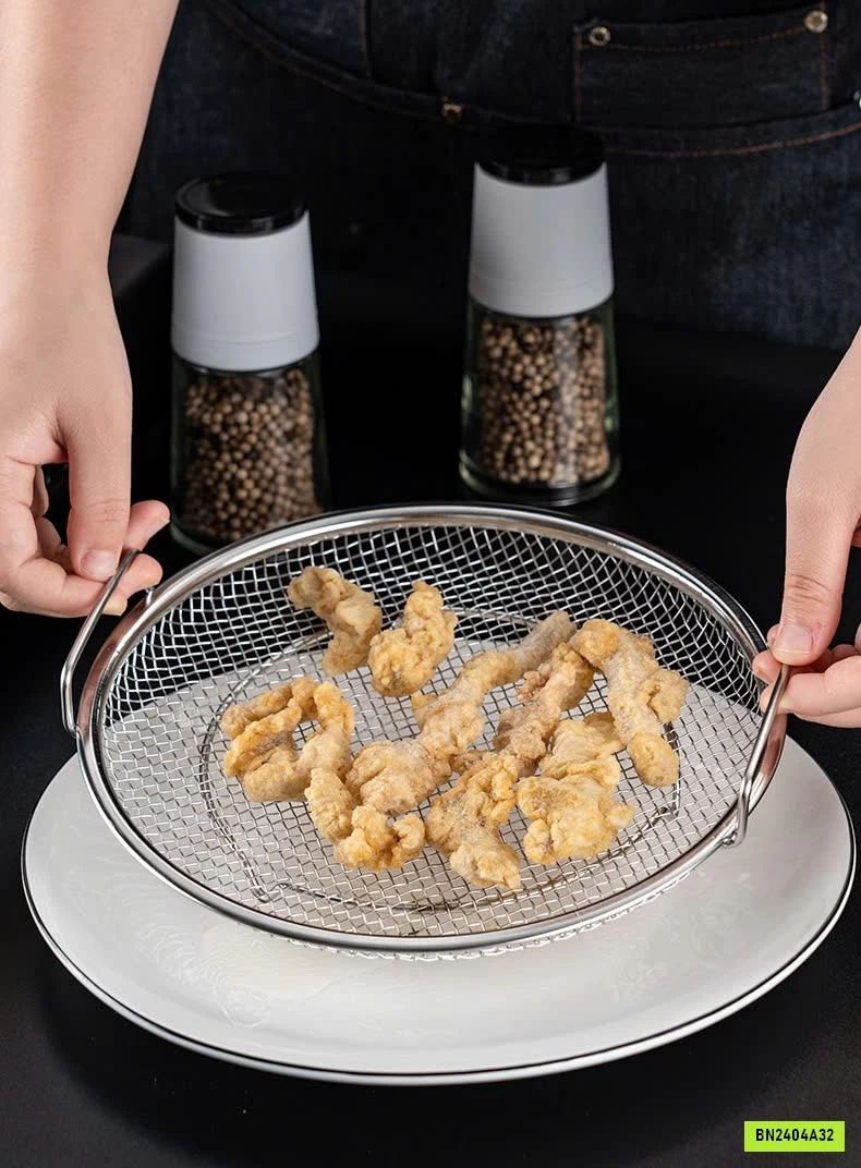 KHAY INOX KÈM VỈ LƯỚI SIZE 24CM