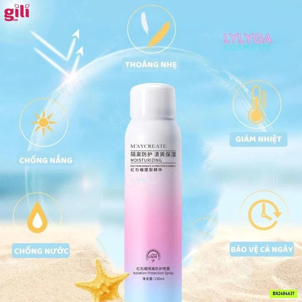 SÉT 2 CHAI XỊT CHỐNG NẮNG MAYCREATE