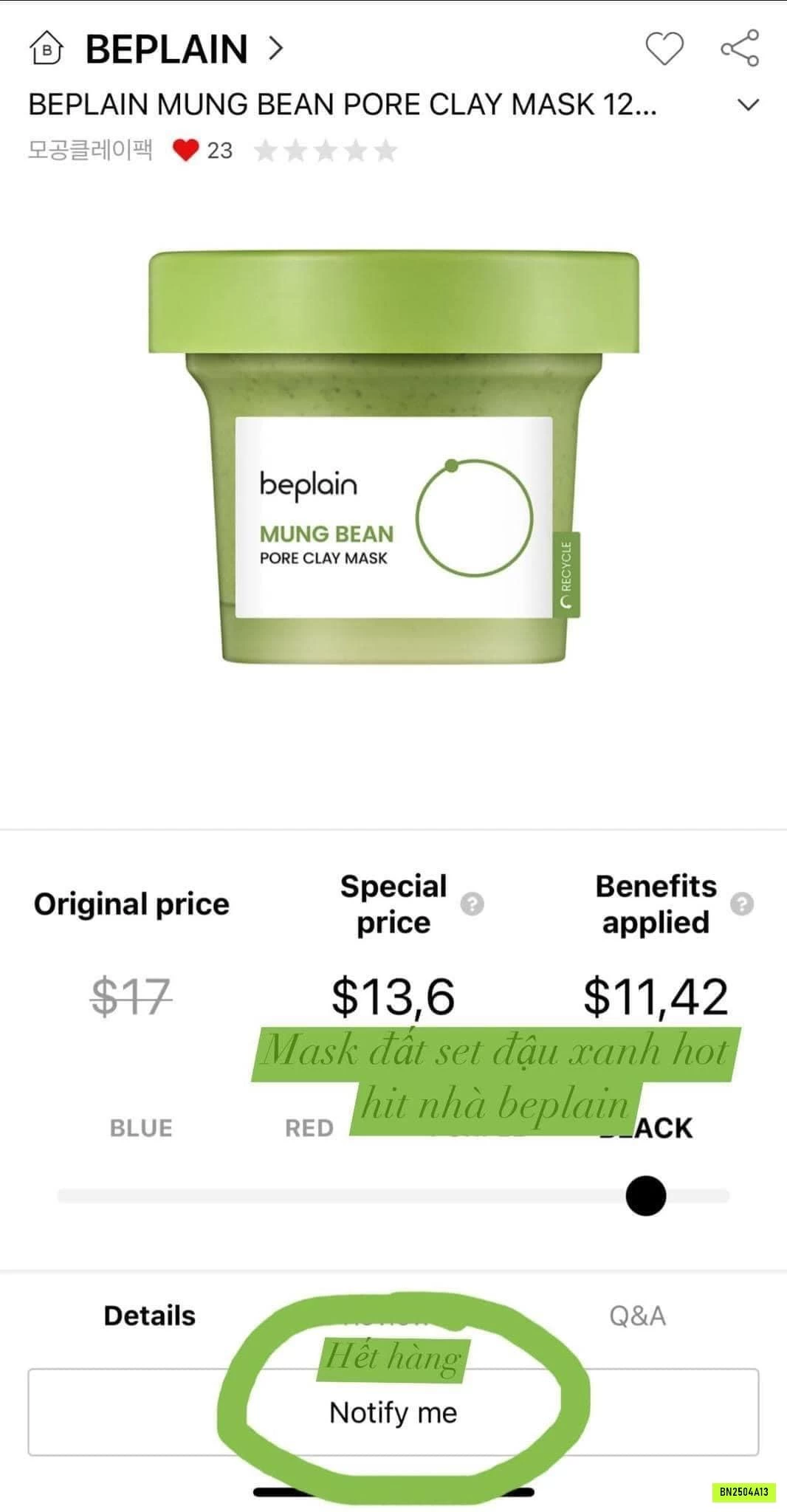 MẶT NẠ ĐẤT SÉT ĐẬU XANH BEPLAIN