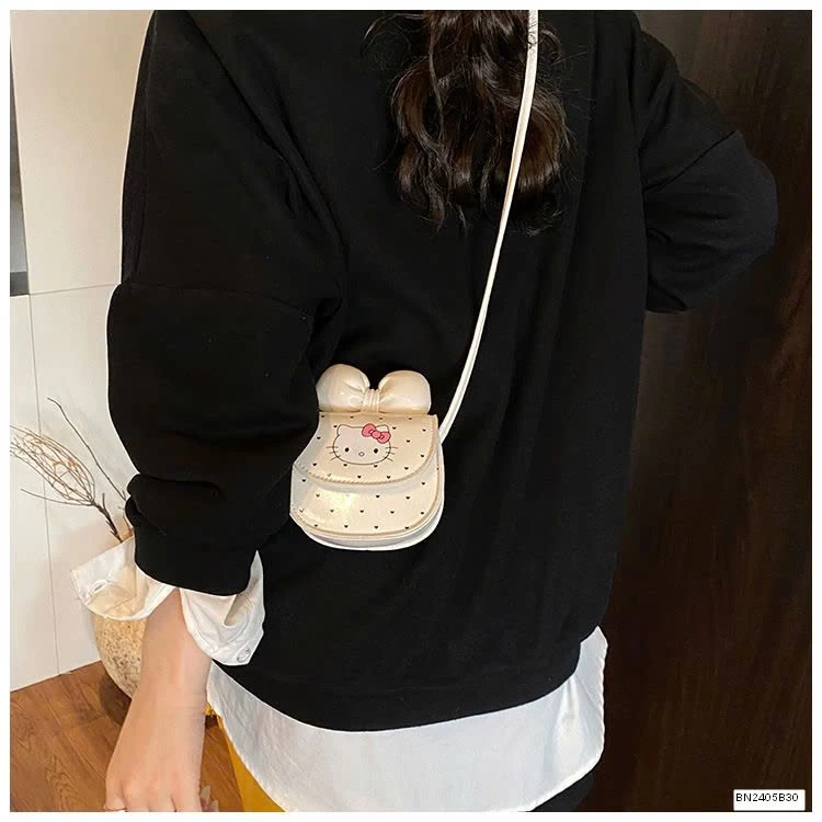 TÚI MINI KITTY NƠ CHẤM BI