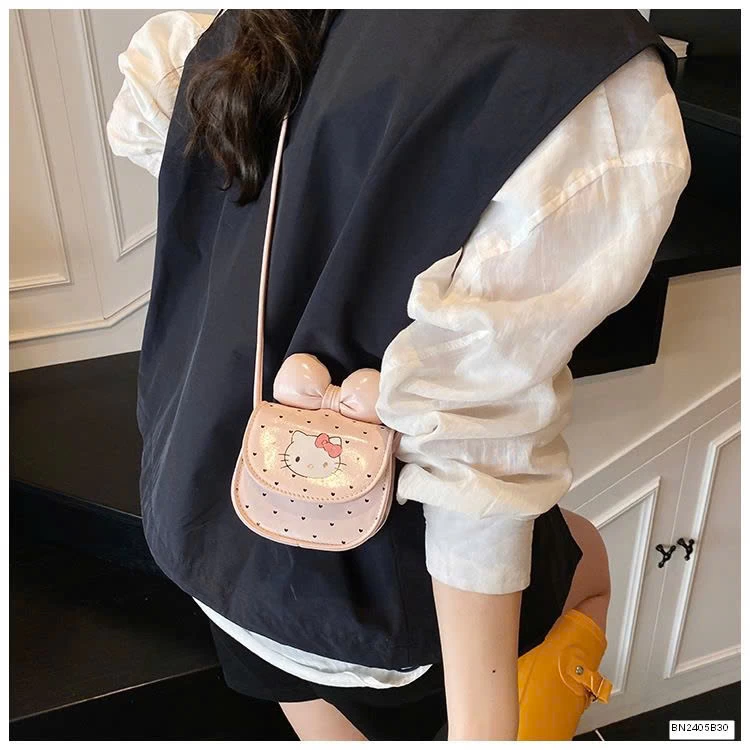 TÚI MINI KITTY NƠ CHẤM BI