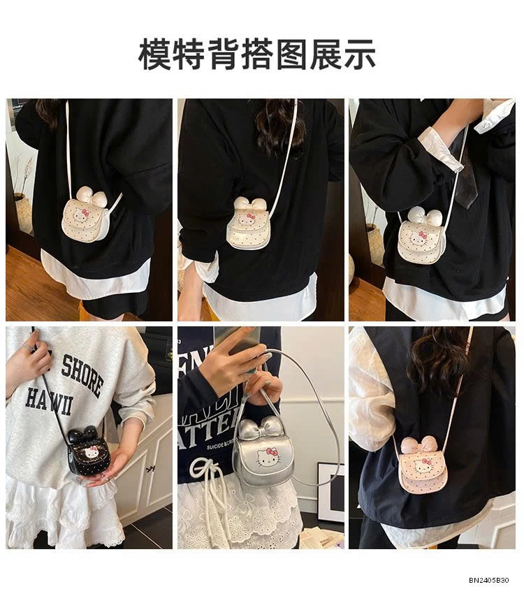TÚI MINI KITTY NƠ CHẤM BI