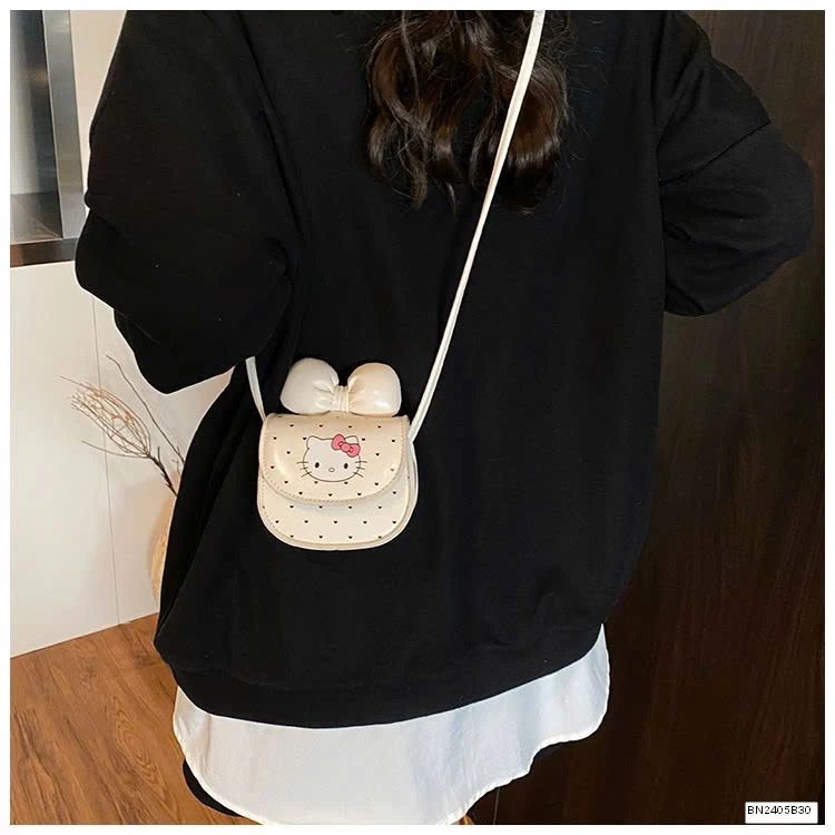 TÚI MINI KITTY NƠ CHẤM BI